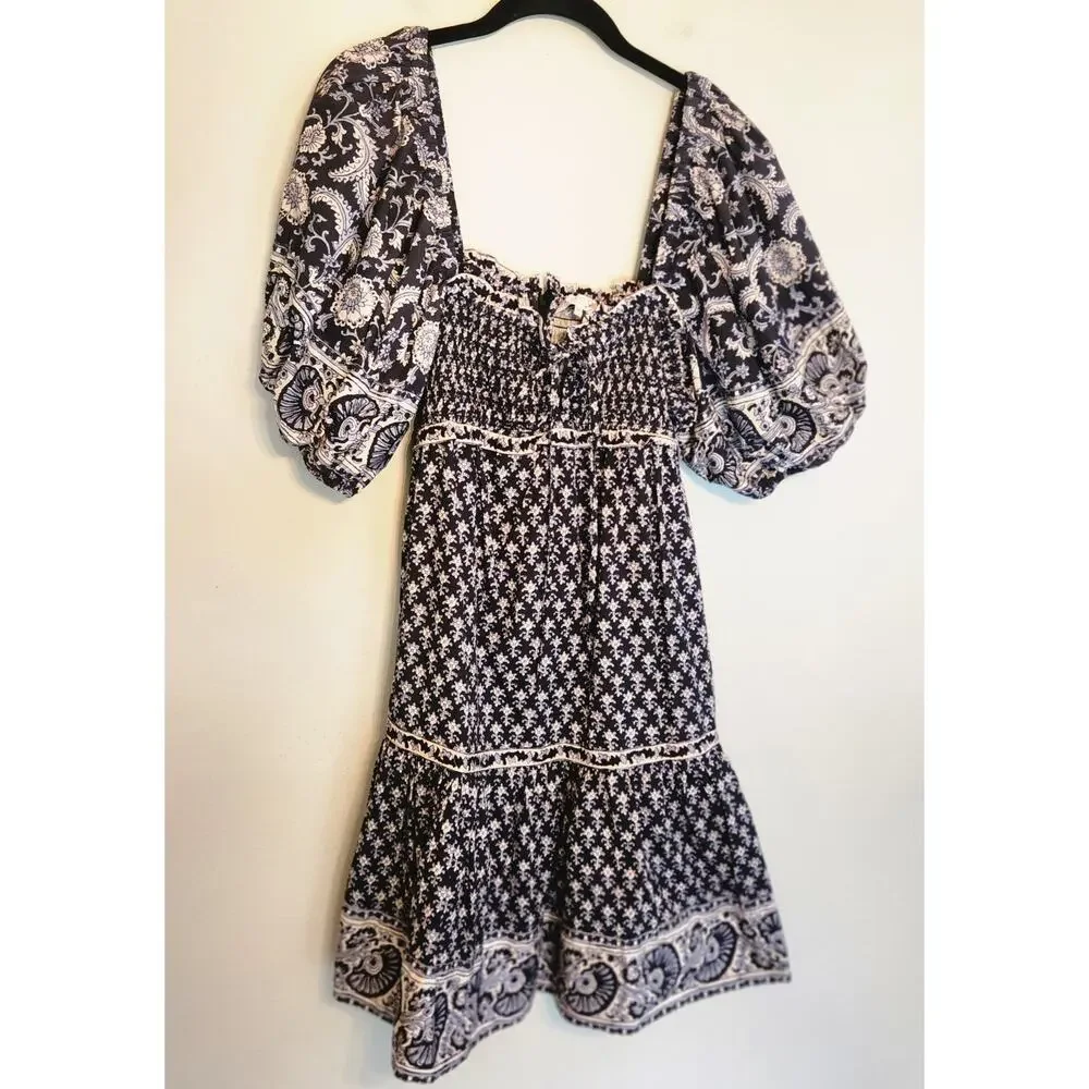 Sea New York $346 Jasper Mini Dress with Puff Sleeves size Medium - Picture 4 of 12